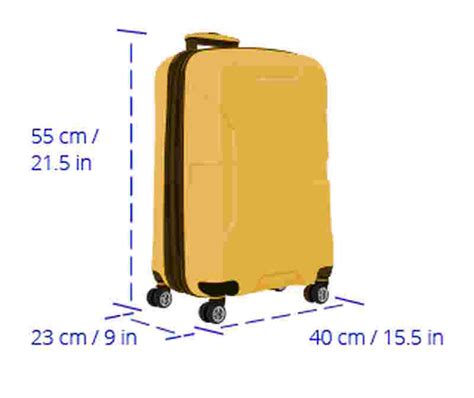 55x40x20cm luggage in inches